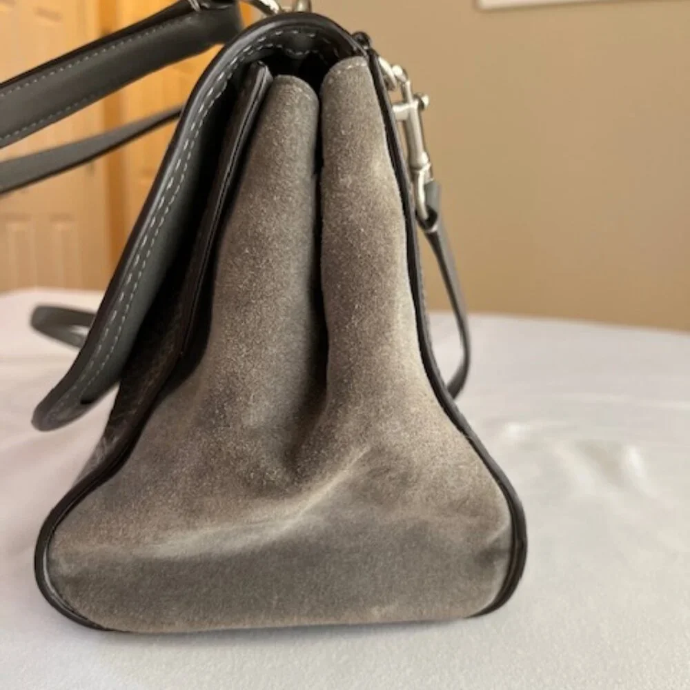 COACH | New York Faye Suede and Gray Leather Crossbody Shoulder Bag-EUC - Picture 8 of 16